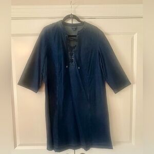 J. Jill Midnight Blue Denim Long Sleeve Dress